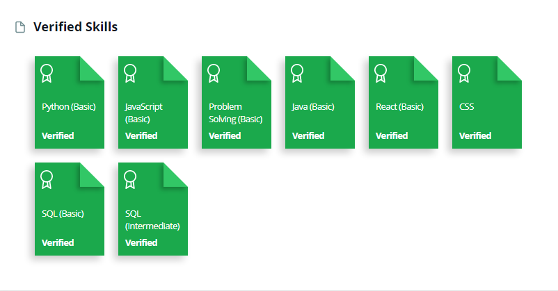 HackerRank profile preview